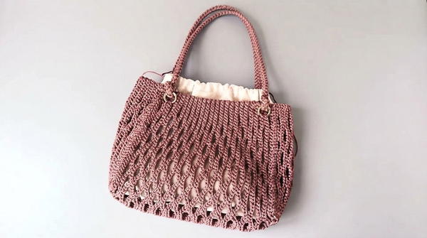 How To Crochet Beautiful Bag Made Of Polyester Cord 2