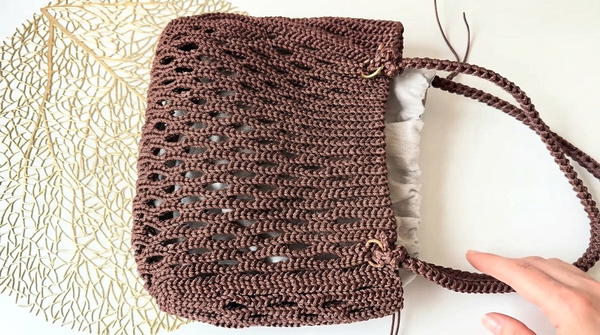 How To Crochet Beautiful Bag Made Of Polyester Cord 8