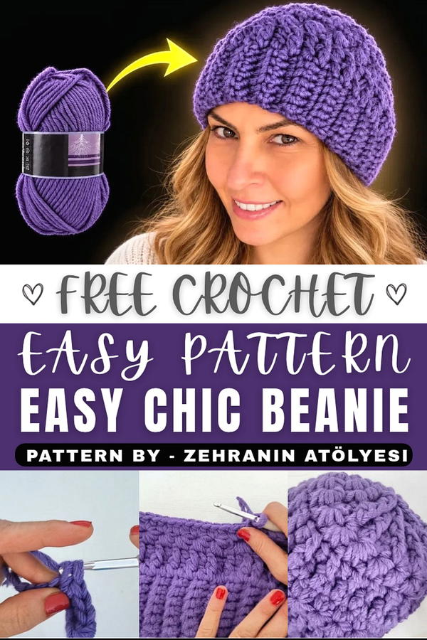 How To Crochet Easy Crochet Beanie Tutorial (1)
