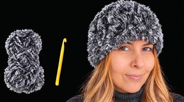 How To Crochet Fur Hat in 1 Hour _ So Easy (10)