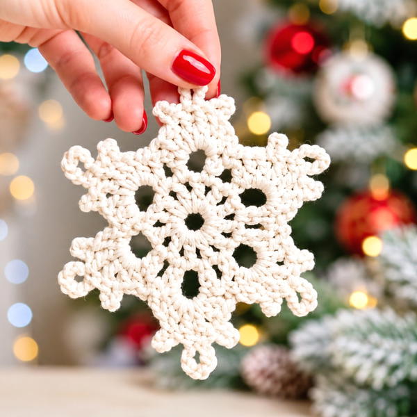 How To Crochet New Year's Décor Christmas Tree Snowflake 9