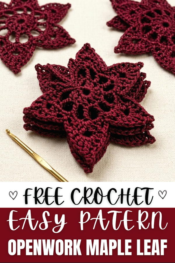 How To Crochet Openwork Maple Leaf (2)