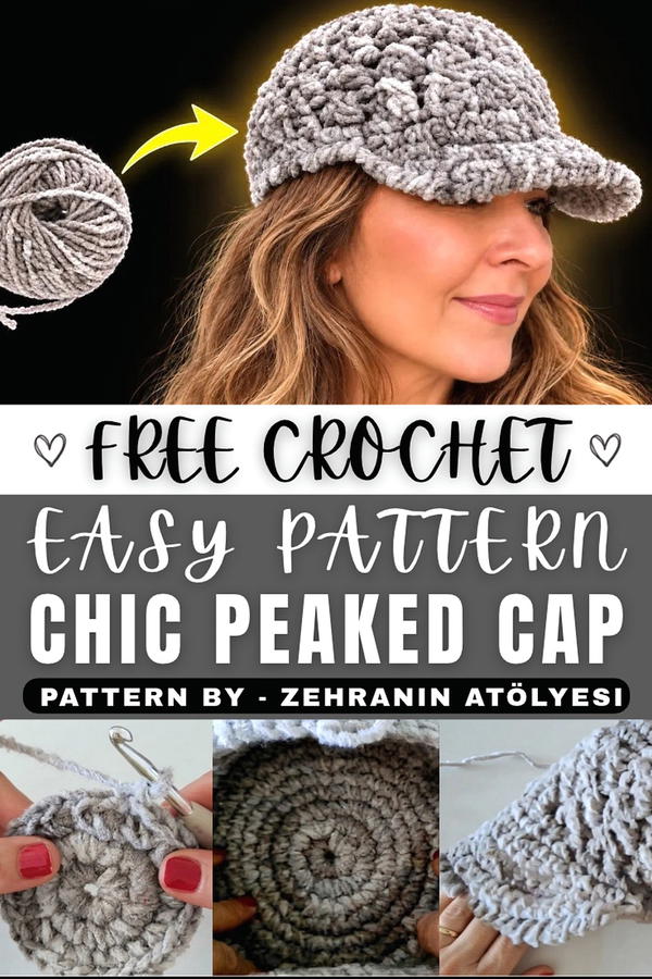 How To Crochet Peaked Cap with Winter Yarn (1)