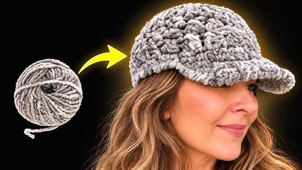 How To Crochet Peaked Cap with Winter Yarn (2)