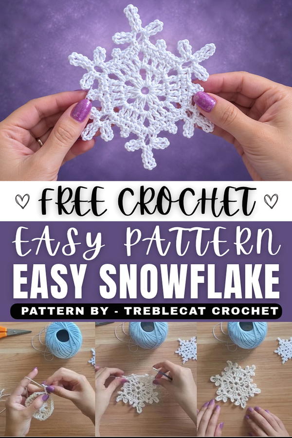 How To Crochet Snowflake Crochet Pattern (1)