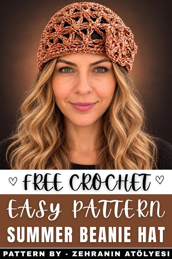 How To Crochet Summer Beanie Hat From Paper Yarn (2)