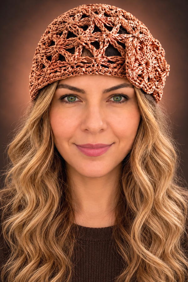 How To Crochet Summer Beanie Hat From Paper Yarn (3)
