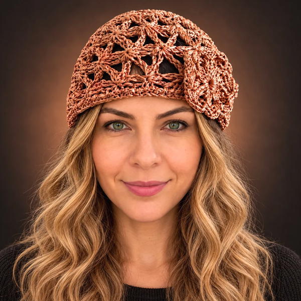 How To Crochet Summer Beanie Hat From Paper Yarn (4)