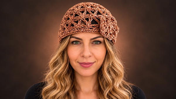 How To Crochet Summer Beanie Hat From Paper Yarn (5)