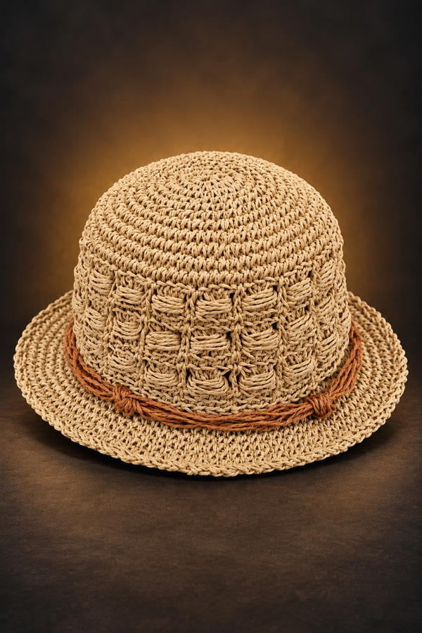 How To Crochet Summer Hat From Paper Yarn (3)