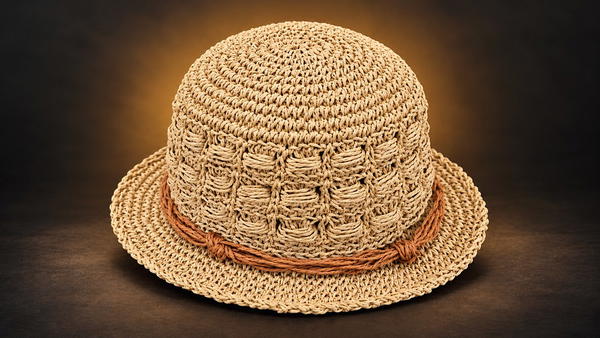 How To Crochet Summer Hat From Paper Yarn (4)