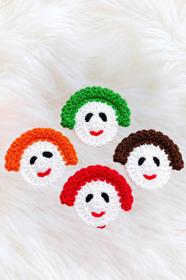 How to Crochet Cute Baby Face Appliques Using Leftover Yarn 15