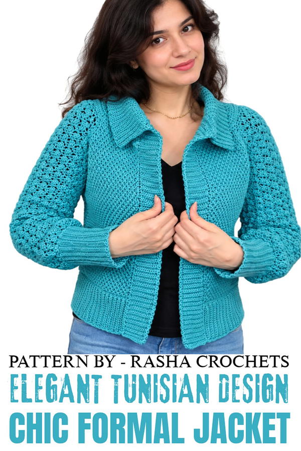 How to Crochet a Chic Formal Jacket Using a Tunisian Crochet Hook Elegant & Stylish Tutorial 2