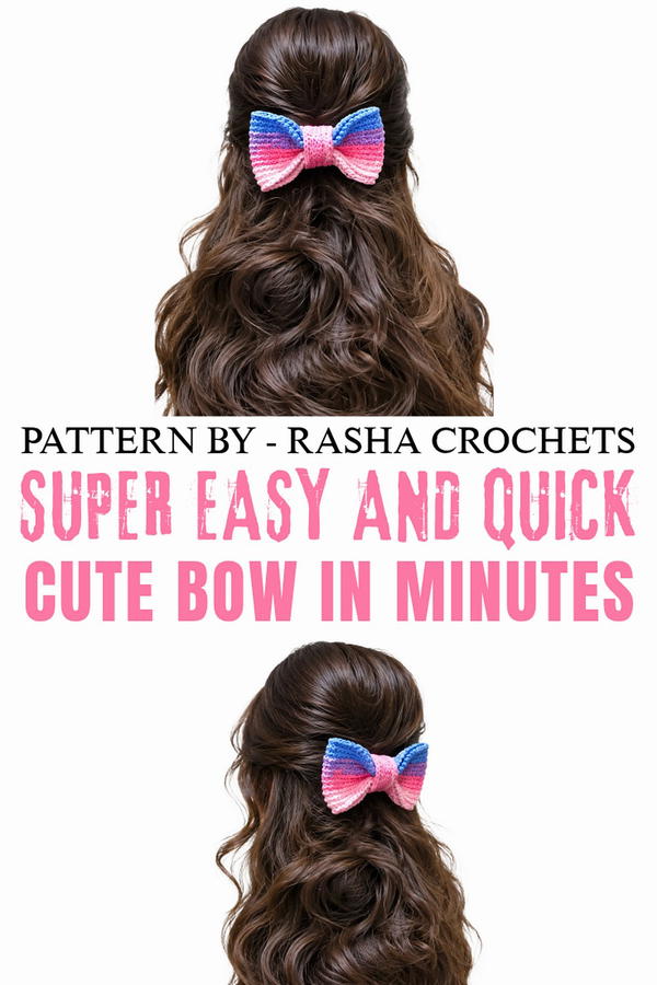 How to Crochet a Cute Bow in Minutes _ Super Easy and Quick Tutorial for Beginners (1)