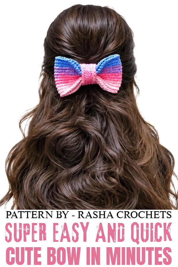 How to Crochet a Cute Bow in Minutes _ Super Easy and Quick Tutorial for Beginners (2)