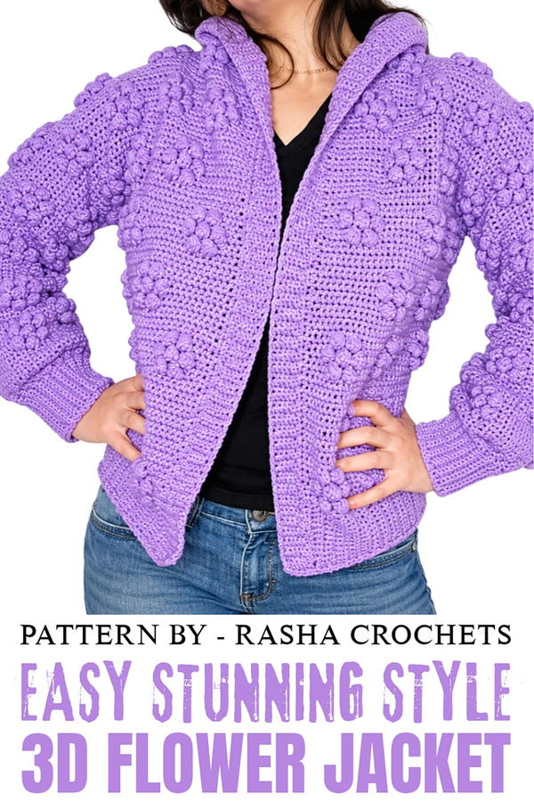 How to Crochet a Gorgeous 3D Flower Jacket for All Sizes _ Beautiful Floral Design Tutorial (2)