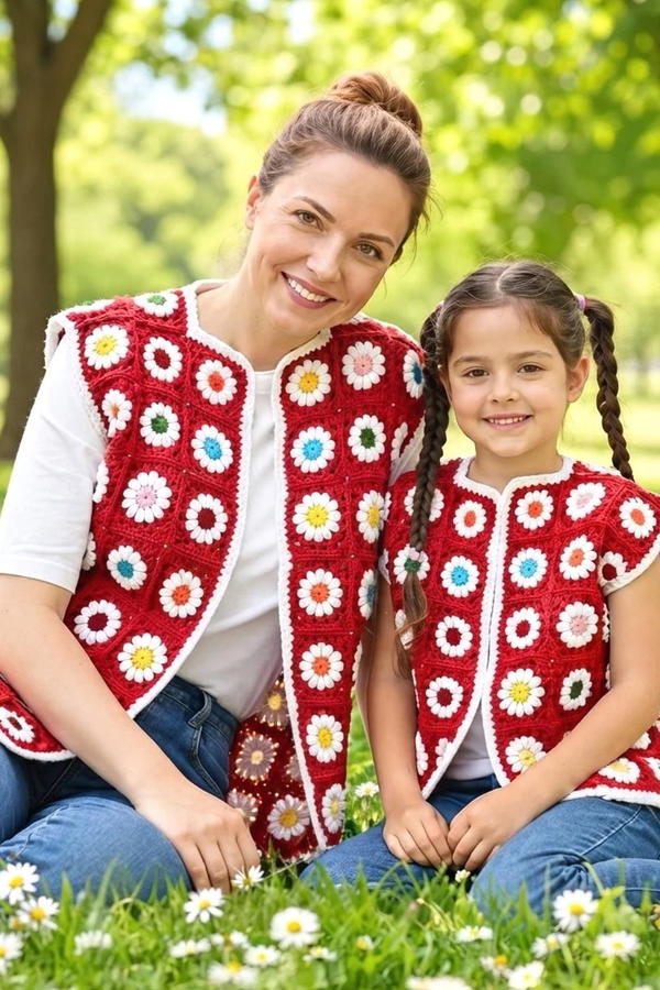 How to Crochet a Gorgeous Popcorn Daisy Motif Vest Cardigan _ Beautiful Floral Design (3)