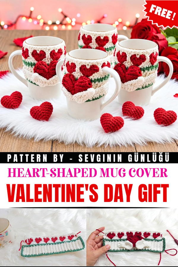 How to Crochet a Heart-Shaped Mug Cover for Valentine's Day _ Sweet and Lovely Gift Idea (1)