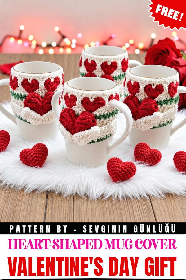 How to Crochet a Heart-Shaped Mug Cover for Valentine's Day _ Sweet and Lovely Gift Idea (2)