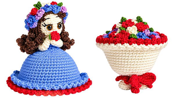 How to Crochet an Adorable Bouquet Doll _ Cute and Beautiful Flower Doll Tutorial (5)