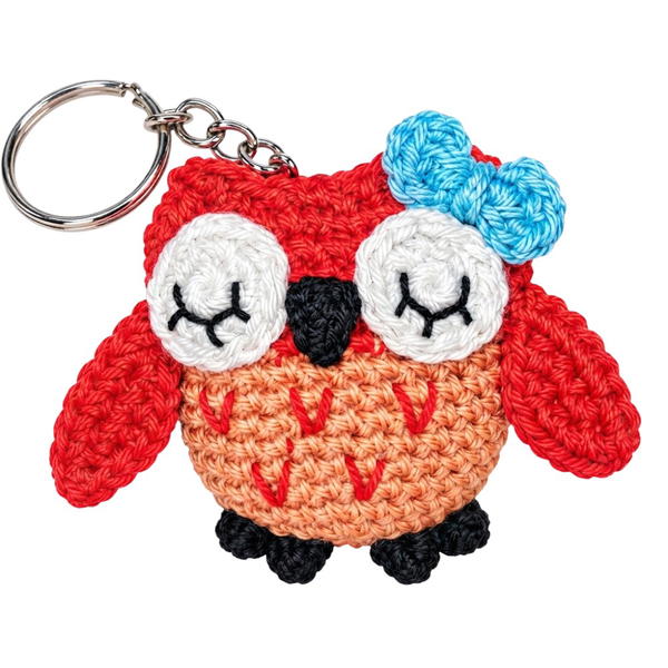 How to Crochet an Adorable Owl Keychain _ Cute and Easy Step-by-Step Tutorial (4)
