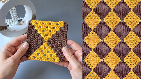 How to Crochet simple, colorful crochet motif 2