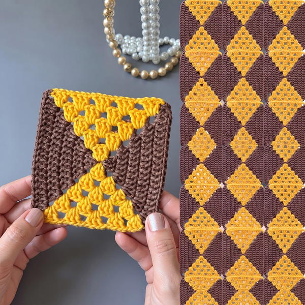 How to Crochet simple, colorful crochet motif 9