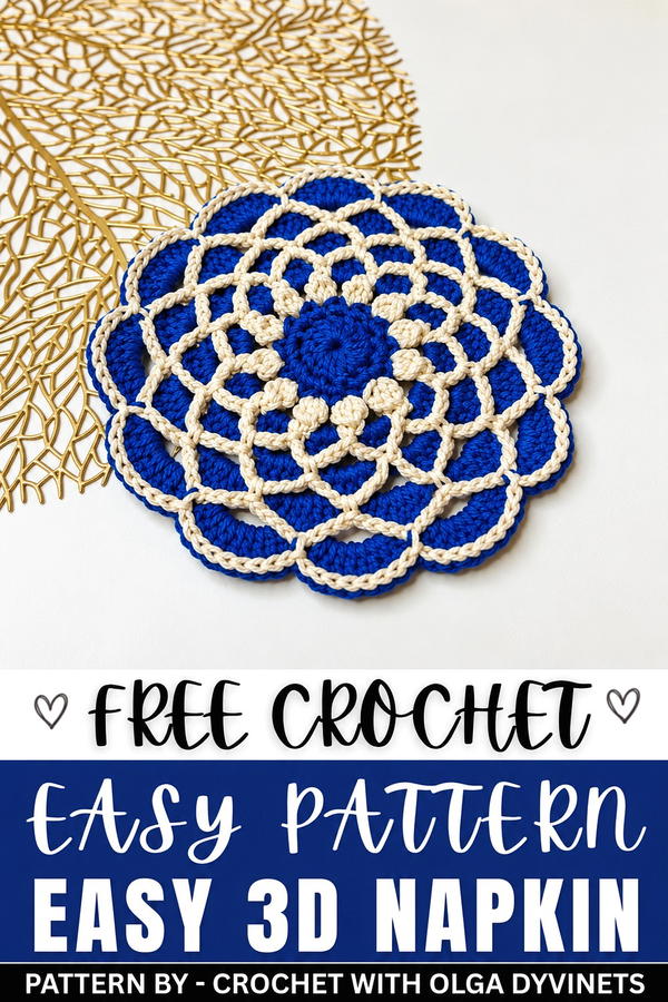 How to crochet a 3D napkin in 15 minutes (2)