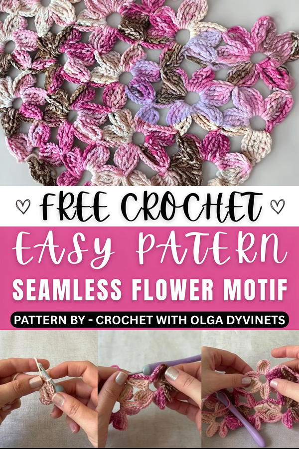 How to crochet a flower pattern without breaking the thread (1)