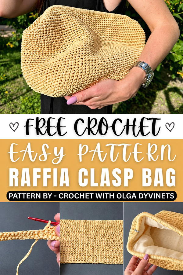 How to crochet a raffia clasp bag. Crochet (1)