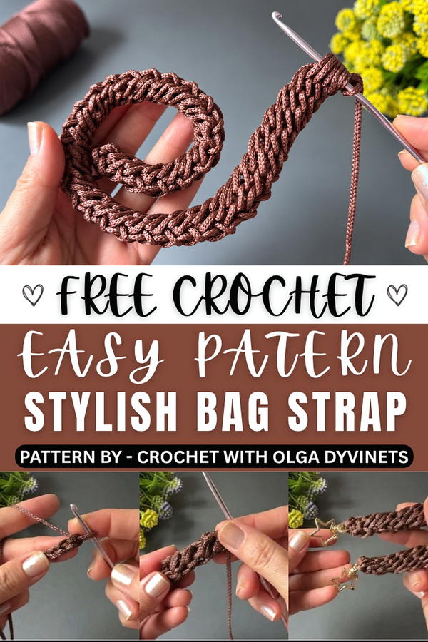 How to knit a stylish bag strap with your own hands 1