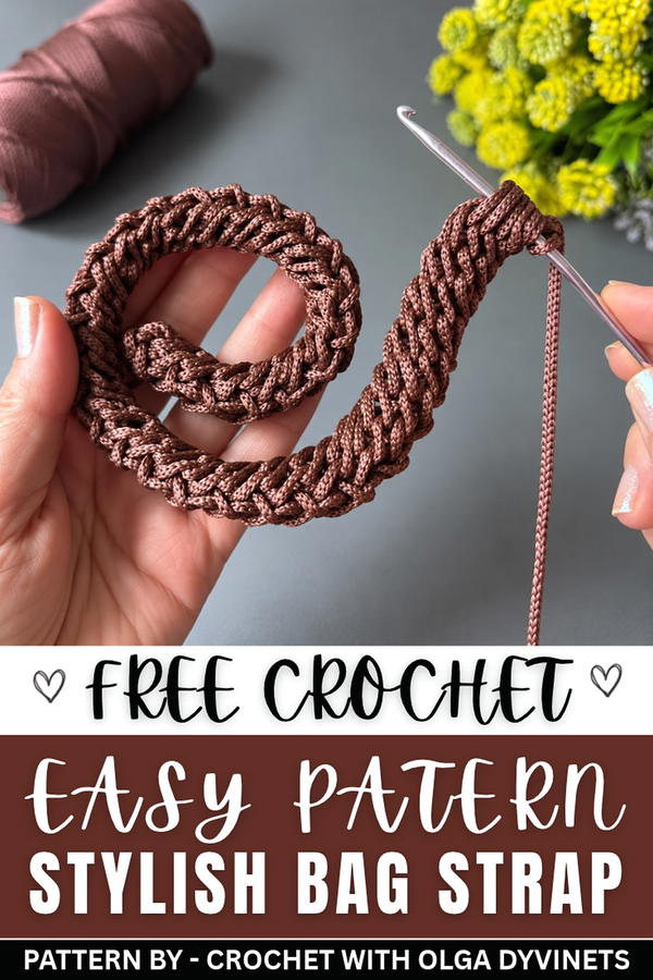 How to knit a stylish bag strap with your own hands 8