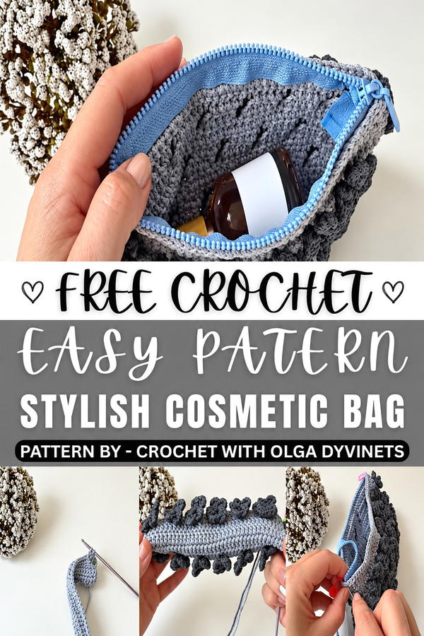 How to knit a stylish cosmetic bag 1