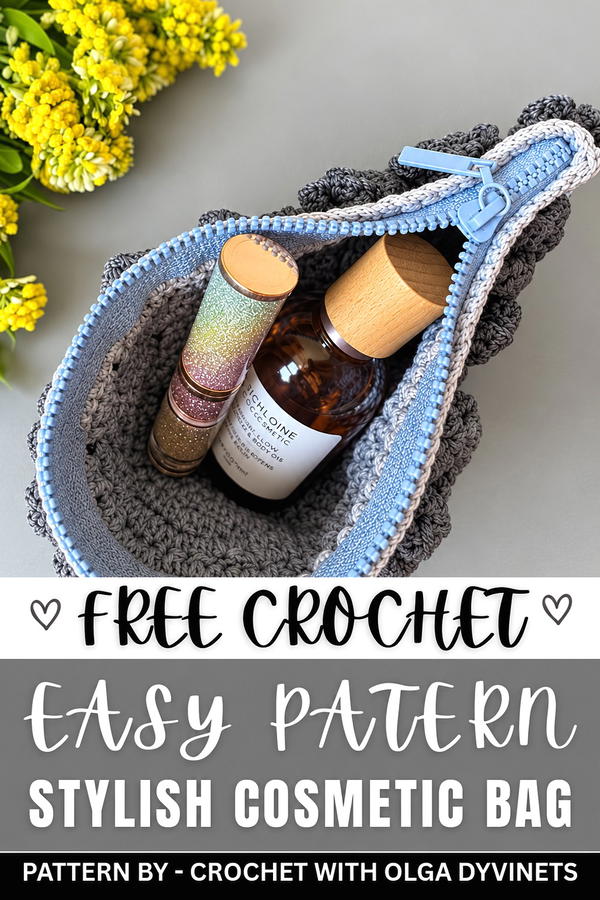 How to knit a stylish cosmetic bag 10