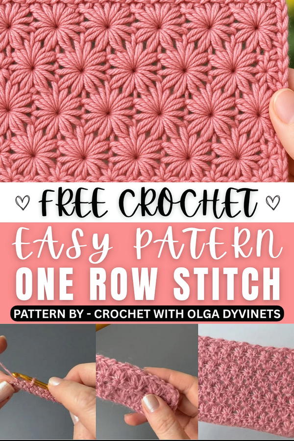 Let's knit a new pattern using just one row! 1