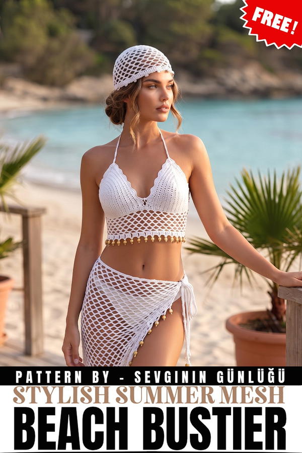 Crochet Mesh Beach Bustier