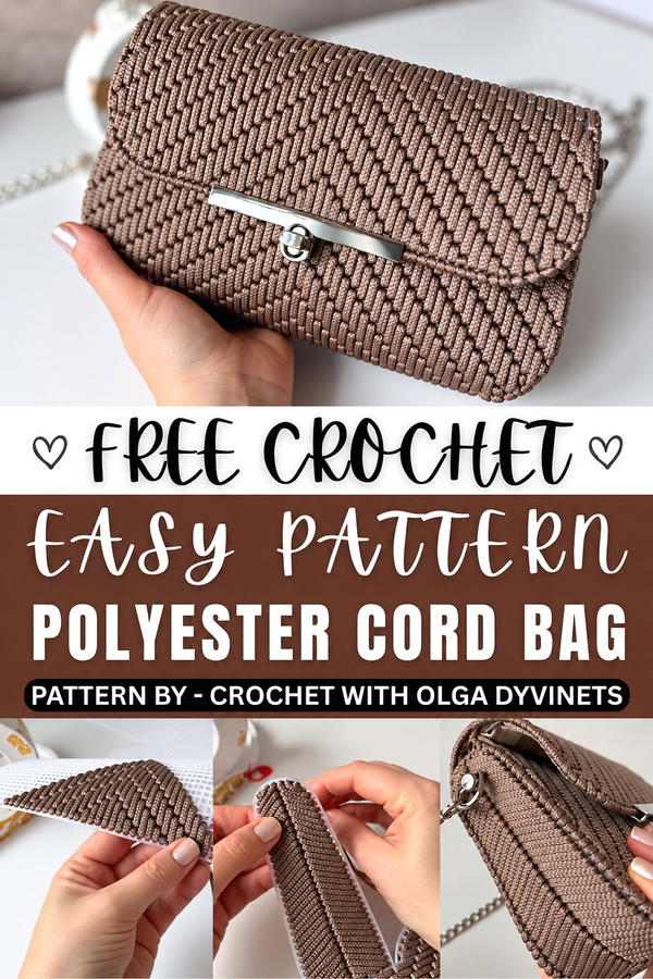 Super simple and fast! Bag on plastic canvas made of polyester cord (1)
