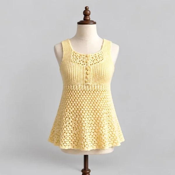 Very Easy and Stylish! Cotton Yarn Summer Blouse Making (6)