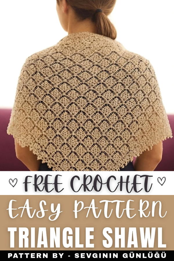 You'll love this heart-shaped design 😍 Easy and elegant triangle shawl making (10)