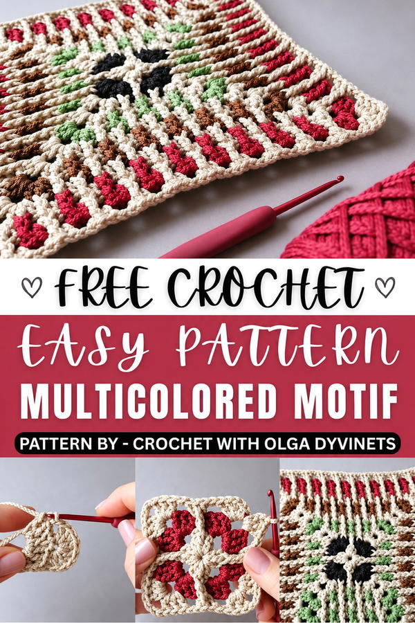 how to crochet such a beautiful multicolored motif (1)