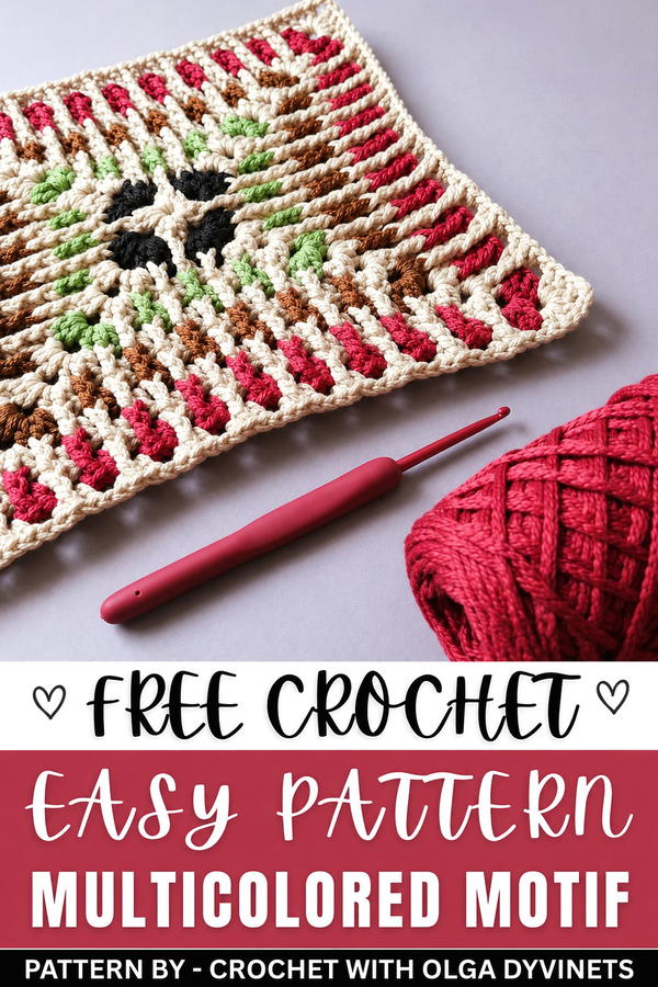 how to crochet such a beautiful multicolored motif (2)
