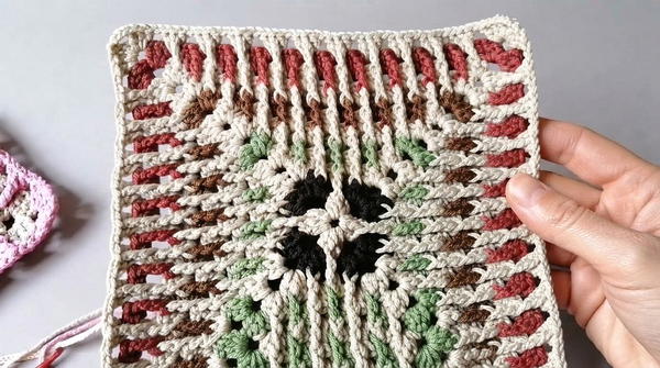 how to crochet such a beautiful multicolored motif (4)